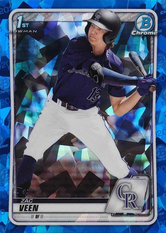 2020 Bowman Draft Chrome Sapphire Edition Zac Veen #BD107 Baseball Card