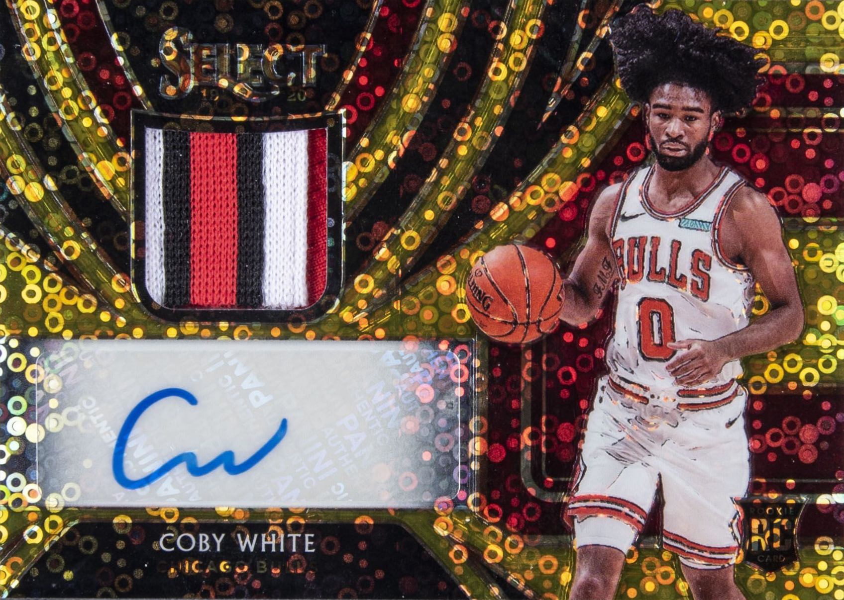 2019 Select Rookie Jersey Autographs Coby White #CBW Basketball Card