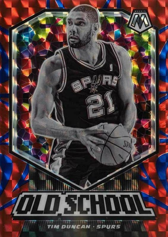 2019 Panini Mosaic Old School Tim Duncan #20 Basketball Card