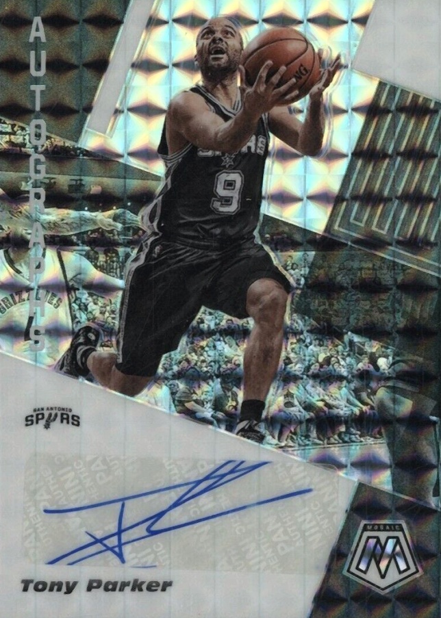 2019 Panini Mosaic Autographs Mosaic Tony Parker #AMTPK Basketball Card