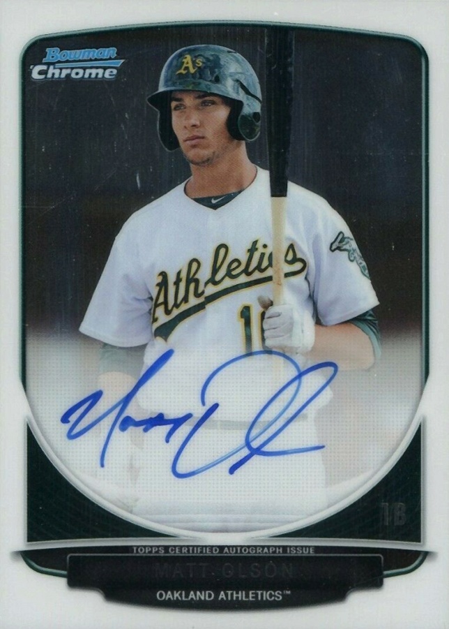 2013 Bowman Prospect Autograph Matt Olson #BCPMO Baseball Card