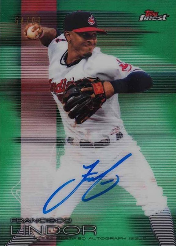 2016 Finest Autographs Francisco Lindor #FA-FL Baseball Card