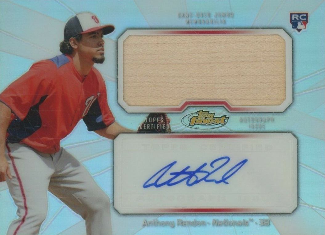 2013 Finest Autograph Jumbo Relic Anthony Rendon #AJRAR2 Baseball Card