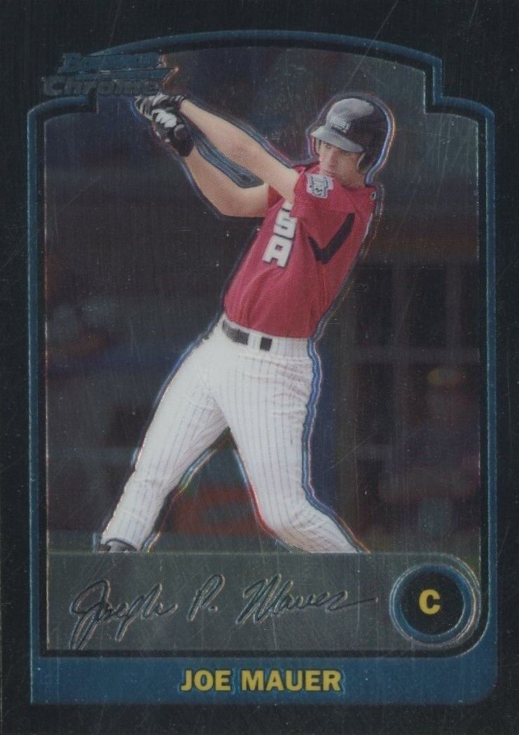 2003 Bowman Chrome Draft Picks Joe Mauer #148 Baseball Card