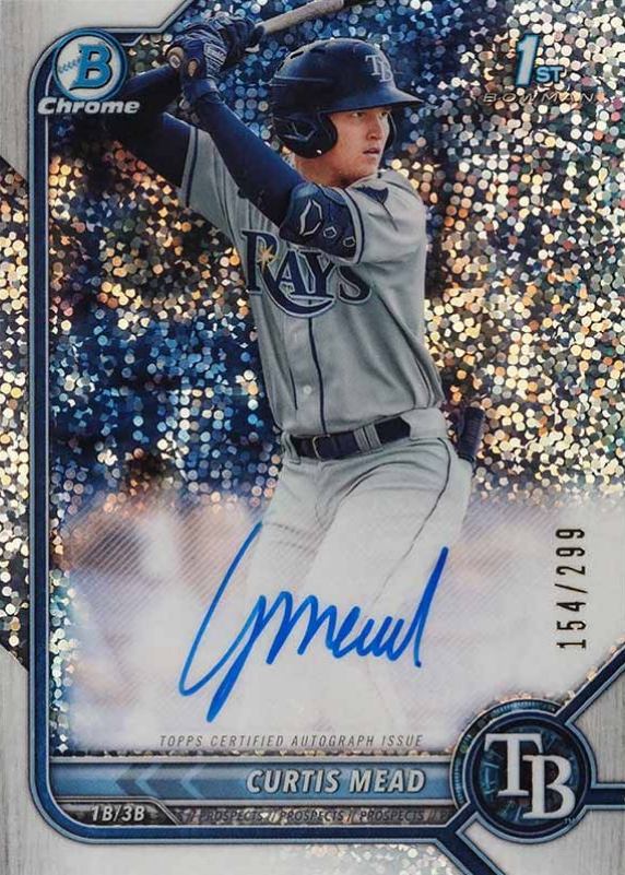 2022 Bowman Chrome Prospect Autographs Curtis Mead #CPACM Baseball Card