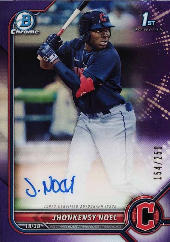 2022 Bowman Chrome Prospect Autographs Jhonkensy Noel #CPAJN Baseball Card