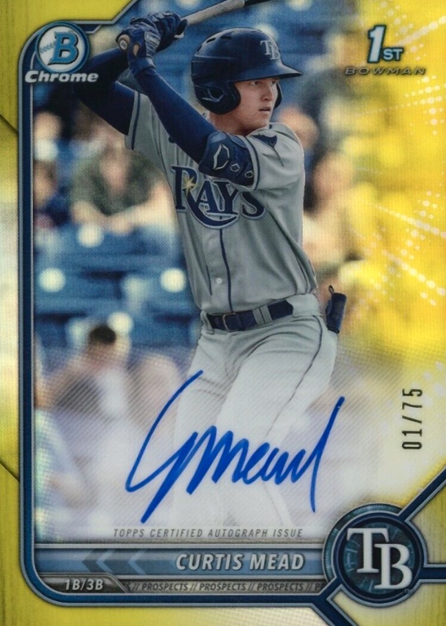 2022 Bowman Chrome Prospect Autographs Curtis Mead #CPACM Baseball Card