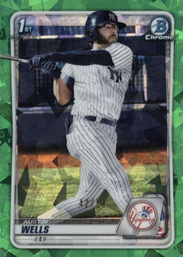 2020 Bowman Draft Chrome Sapphire Edition Austin Wells #BD56 Baseball Card