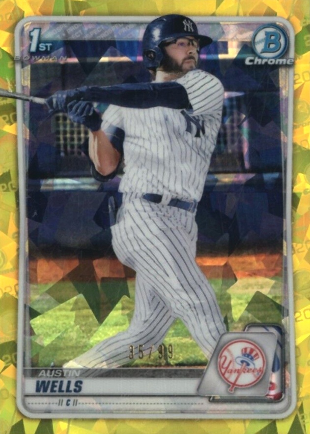 2020 Bowman Draft Chrome Sapphire Edition Austin Wells #BD56 Baseball Card