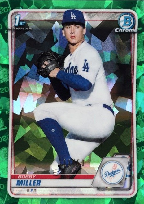 2020 Bowman Draft Chrome Sapphire Edition Bobby Miller #BD38 Baseball Card