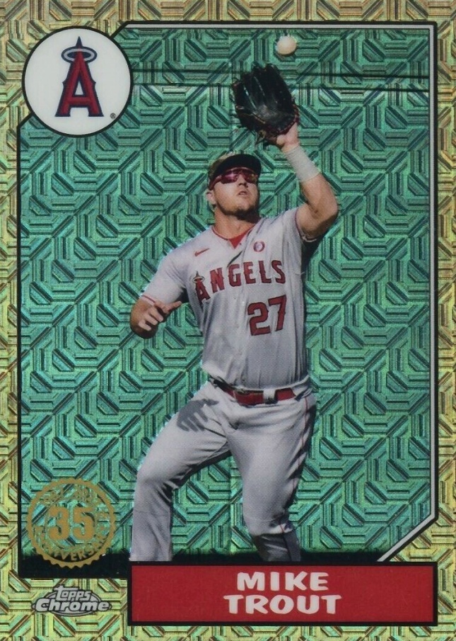 2022 Topps Silver Pack 1987 Chrome Promo Mike Trout #T87C50 Baseball Card