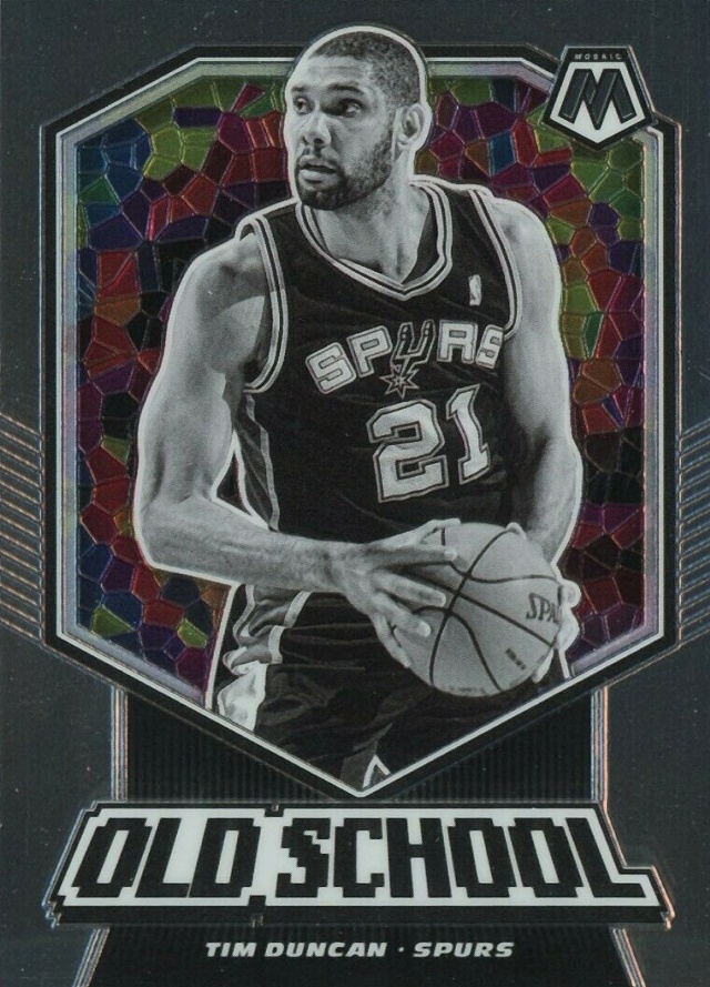 2019 Panini Mosaic Old School Tim Duncan #20 Basketball Card