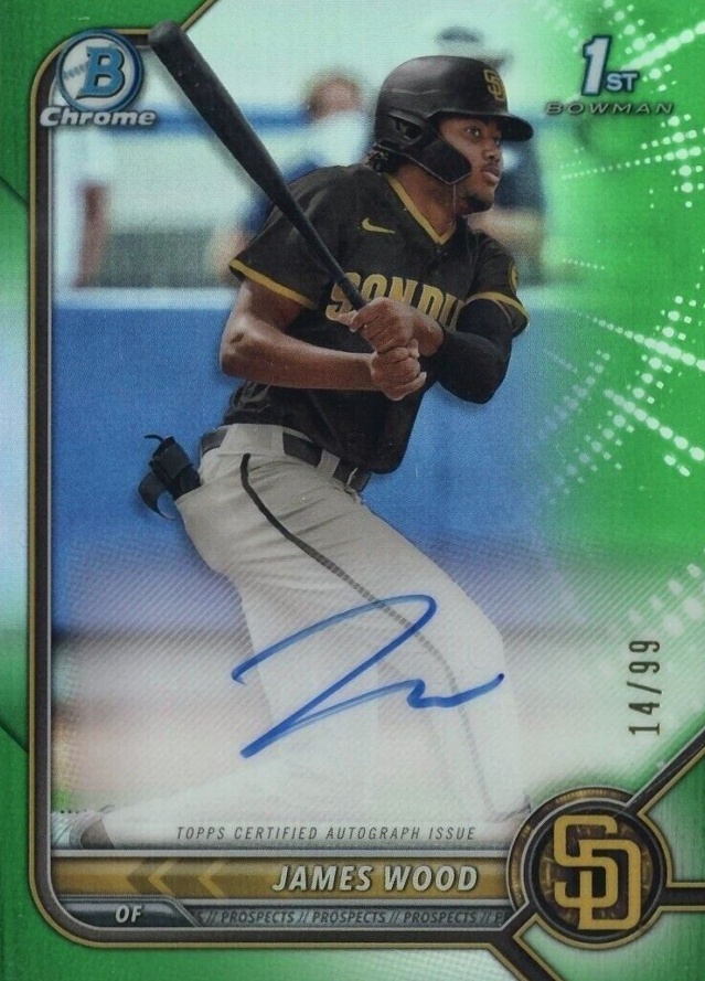 2022 Bowman Chrome Prospect Autographs James Wood #CPAJWD Baseball Card