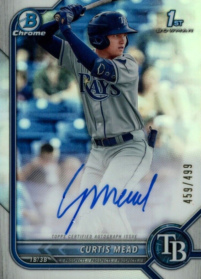 2022 Bowman Chrome Prospect Autographs Curtis Mead #CPACM Baseball Card