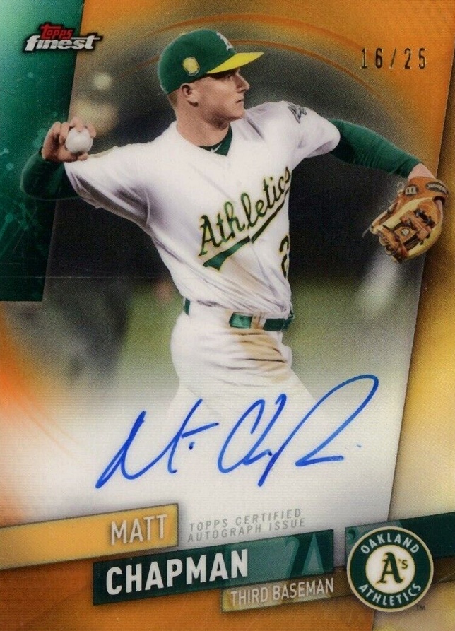 2019 Finest Autographs Matt Chapman #FA-MC Baseball Card