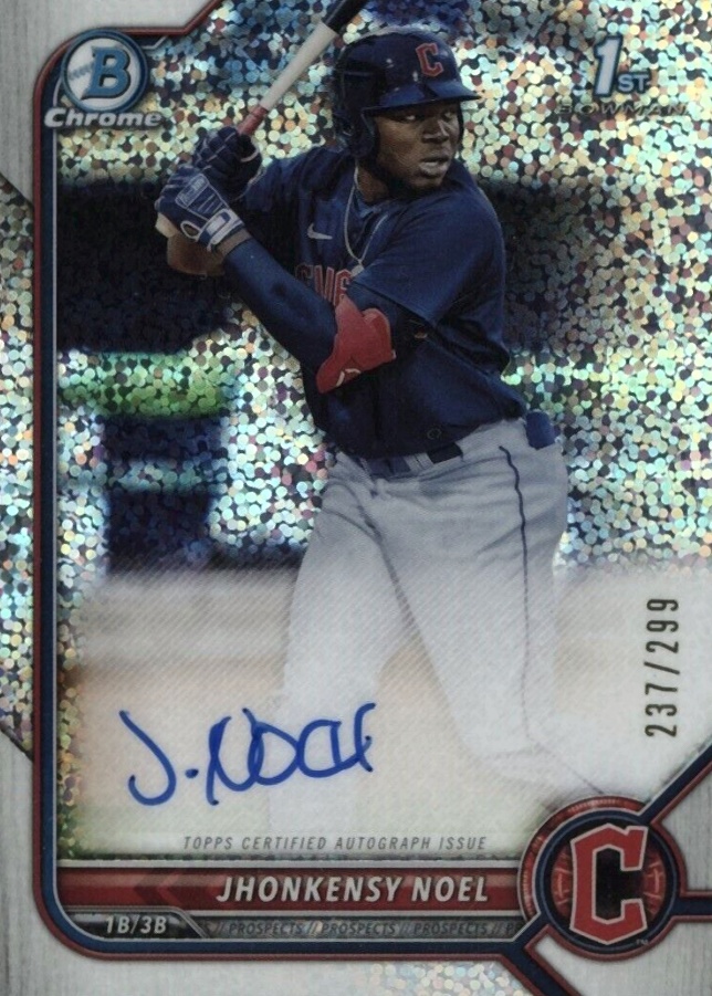 2022 Bowman Chrome Prospect Autographs Jhonkensy Noel #CPAJN Baseball Card