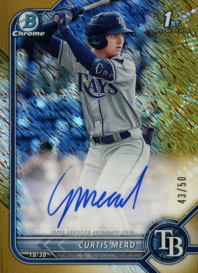 2022 Bowman Chrome Prospect Autographs Curtis Mead #CPACM Baseball Card