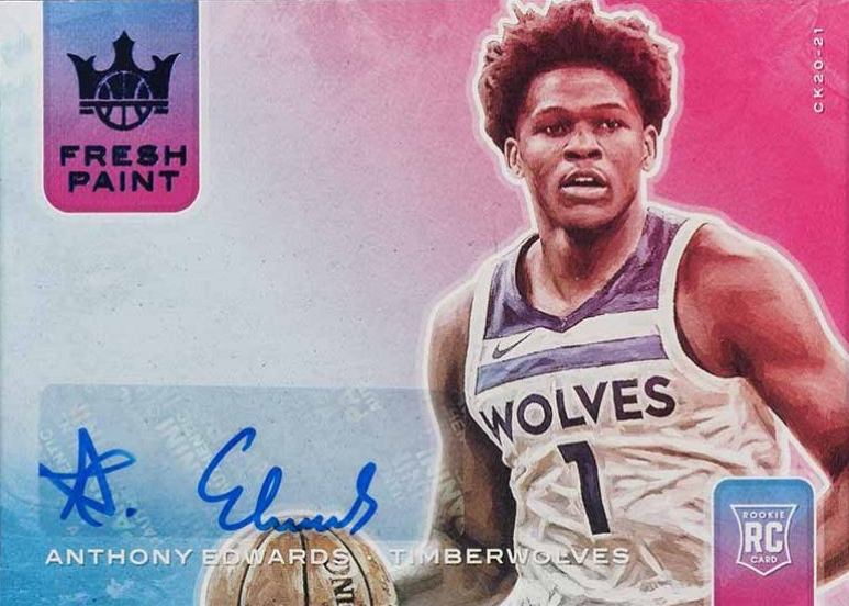 2020 Panini Court Kings Fresh Paint Autographs Anthony Edwards #FPAED Basketball Card