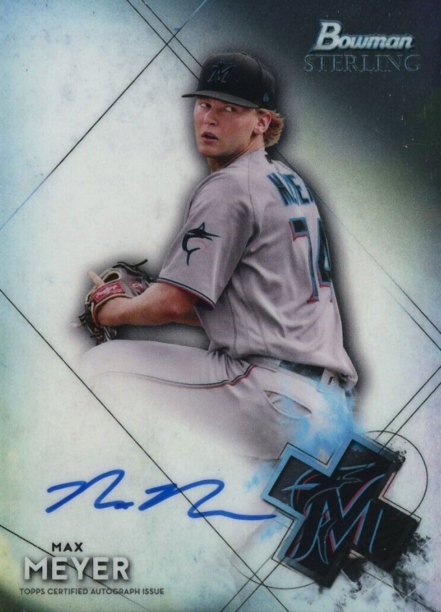 2021 Bowman Sterling Prospect Autographs Max Meyer #BSPAMM Baseball Card