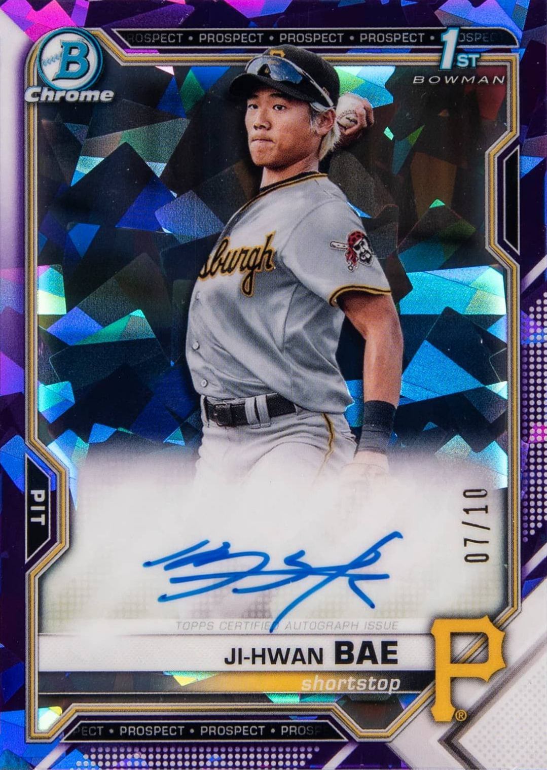 2021 Bowman Chrome Sapphire Edition Autographs JI-Hwan Bae #BSPAJB Baseball Card