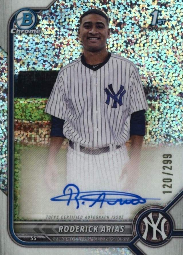 2022 Bowman Chrome Prospect Autographs Roderick Arias #CPARA Baseball Card