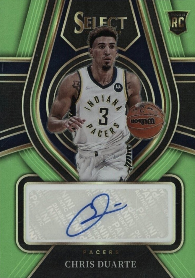 2021 Panini Select Rookie Signatures Chris Duarte #RSCDT Basketball Card