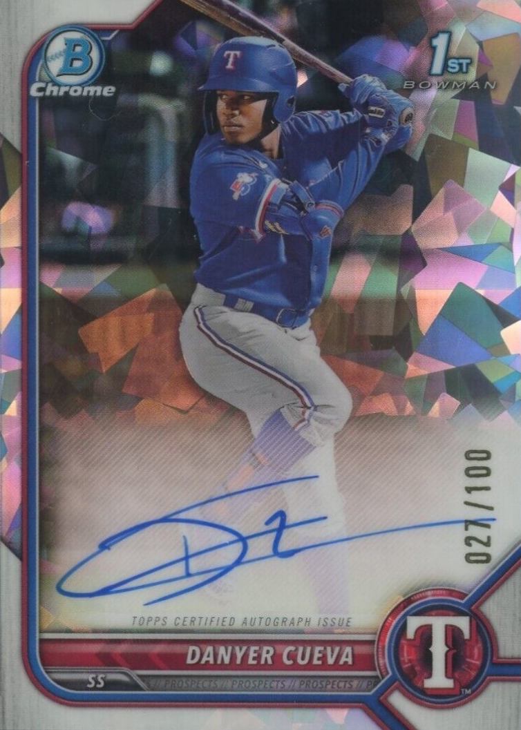 2022 Bowman Chrome Prospect Autographs Danyer Cueva #CPADCA Baseball Card