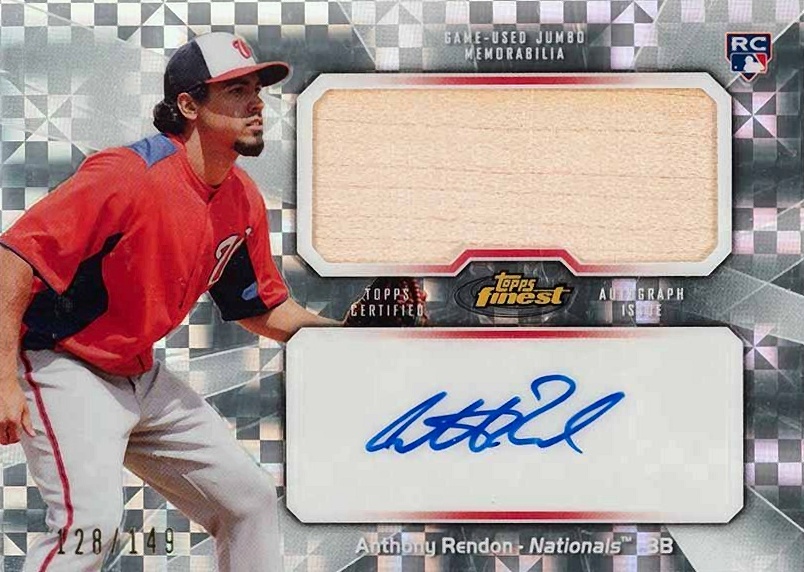 2013 Finest Autograph Jumbo Relic Anthony Rendon #AJRAR2 Baseball Card