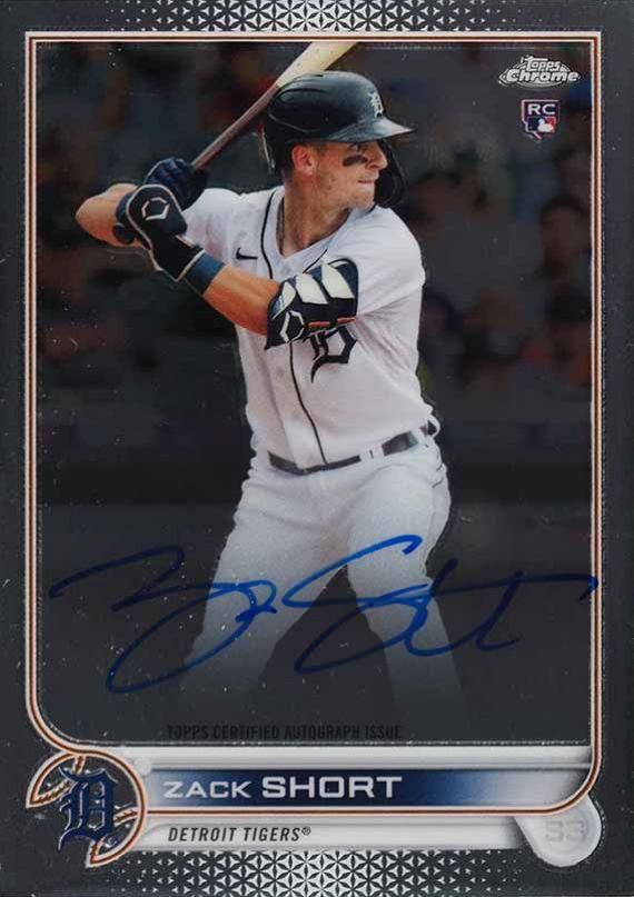 2022 Topps Chrome Rookie Autographs Zack Short #RAZS Baseball Card