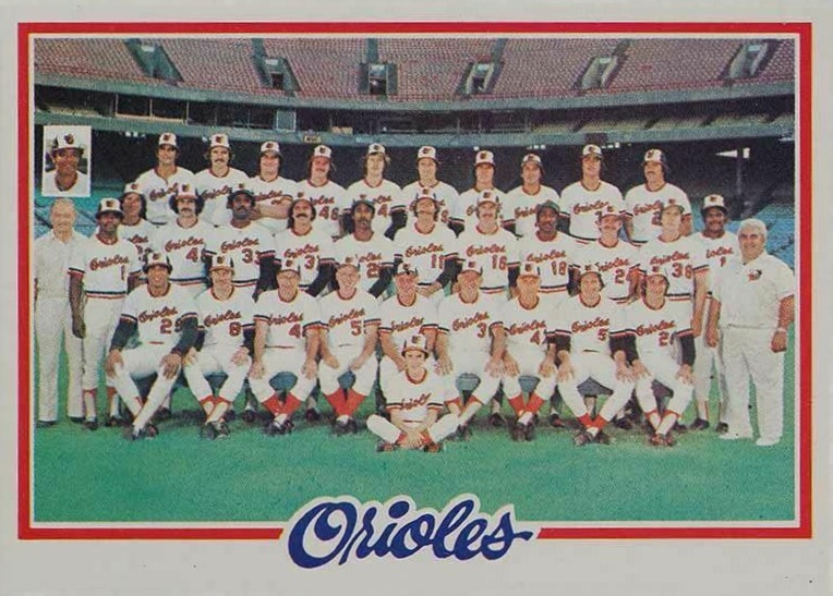 1978 Topps Team Checklist Sheet-Hand-Cut Baltimore Orioles Team #96 Baseball Card