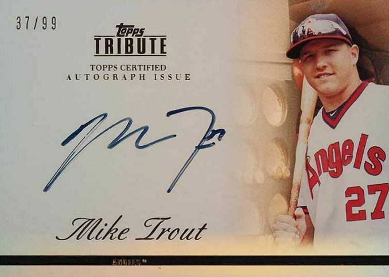 2012 Topps Tribute Autographs Mike Trout #MTR1 Baseball Card