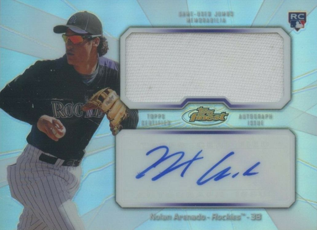 2013 Finest Autograph Jumbo Relic Nolan Arenado #AJRNA Baseball Card