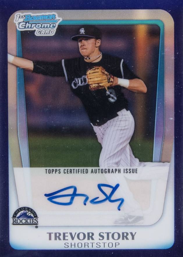 2011 Bowman Chrome Draft Prospect Autographs Trevor Story #TS Baseball Card