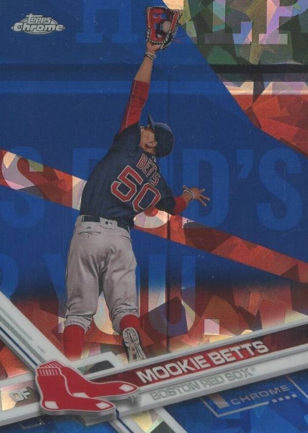 2017 Topps Chrome Sapphire Edition Mookie Betts #161 Baseball Card