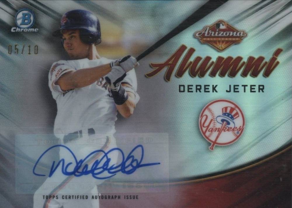 2019 Bowman Chrome Arizona Fall League Alumni Autographs Derek Jeter #DJ Baseball Card