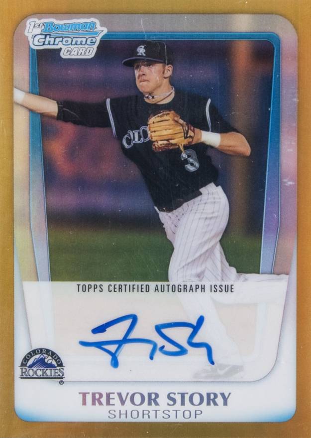 2011 Bowman Chrome Draft Prospect Autographs Trevor Story #TS Baseball Card