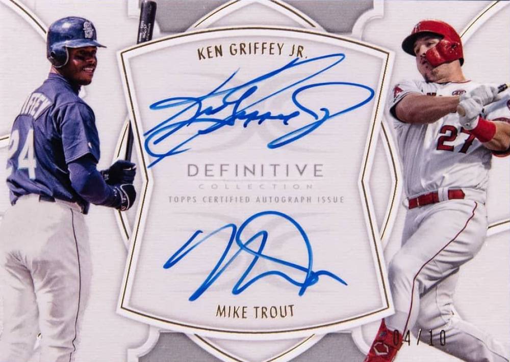 2020 Topps Definitive Collection Dual Autograph Collection Ken Griffey Jr./Mike Trout #GT Baseball Card