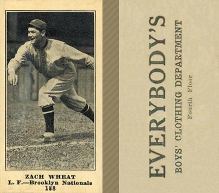 1916 Everybody's Zach Wheat #188 Baseball Card