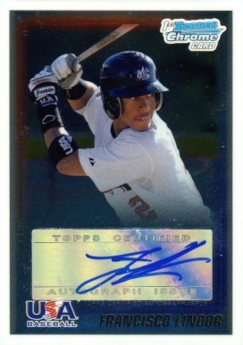 2010 Bowman Chrome 18U USA Baseball Autograph Francisco Lindor #USAFL Baseball Card