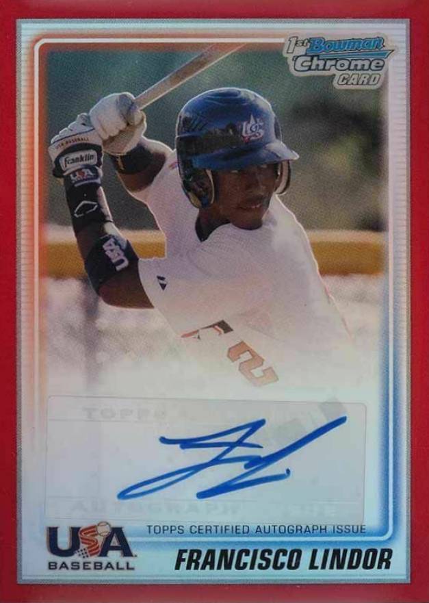 2010 Bowman Chrome 18U USA Baseball Autograph Francisco Lindor #USAFL Baseball Card