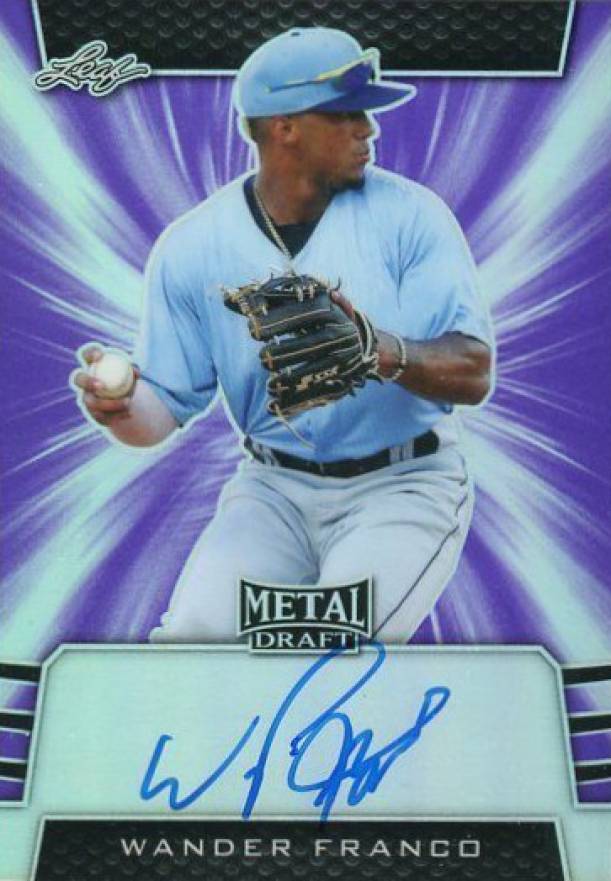 2019 Leaf Metal Draft Autographs Wander Franco #BAWF1 Baseball Card