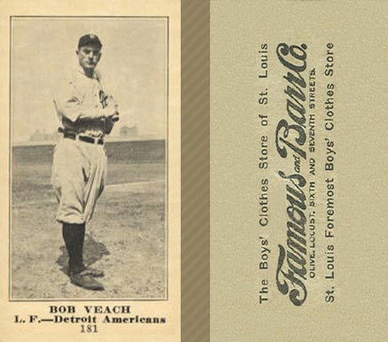 1916 Famous & Barr Co. Bob Veach #181 Baseball Card