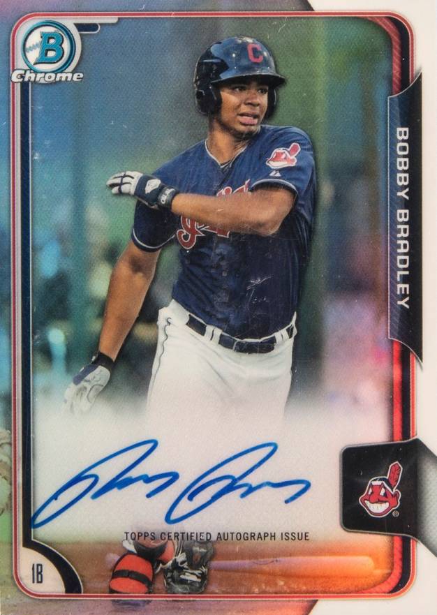 2015 Bowman Prospect Autographs Bobby Bradley #BB Baseball Card