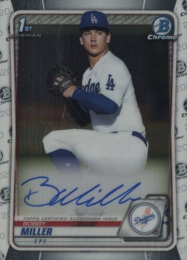 2020 Bowman Draft Chrome Draft Picks Autographs Bobby Miller #CDABM Baseball Card