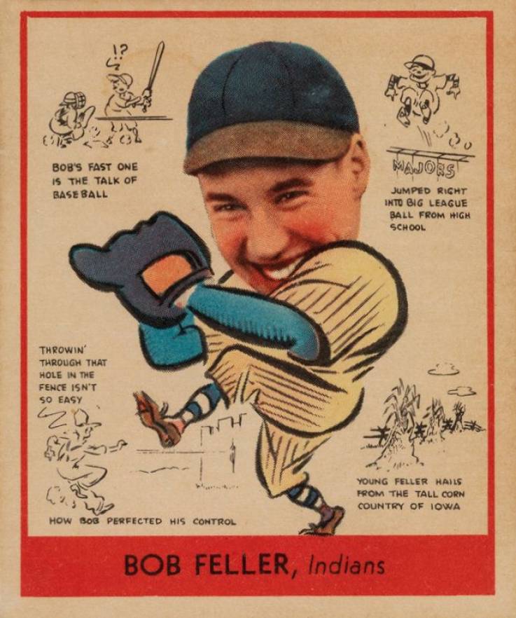 1938 Goudey Heads-Up Bob Feller #288 Baseball Card