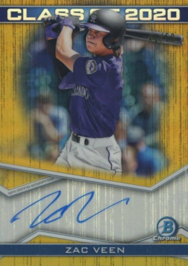 2020 Bowman Draft Class of 2020 Autographs Zac Veen #C20AZV Baseball Card