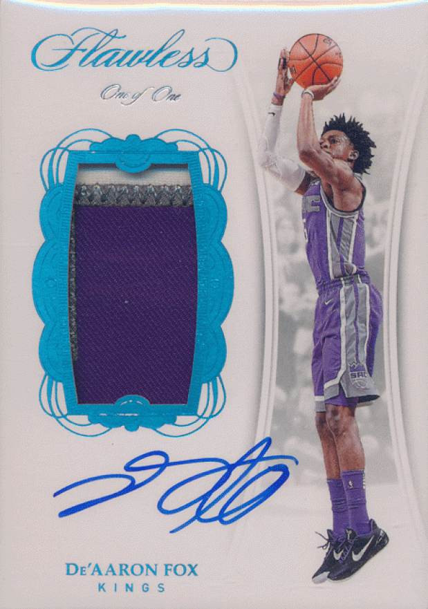 2017 Panini Flawless Vertical Patch Autograph DE'Aaron Fox #VP-DF Basketball Card