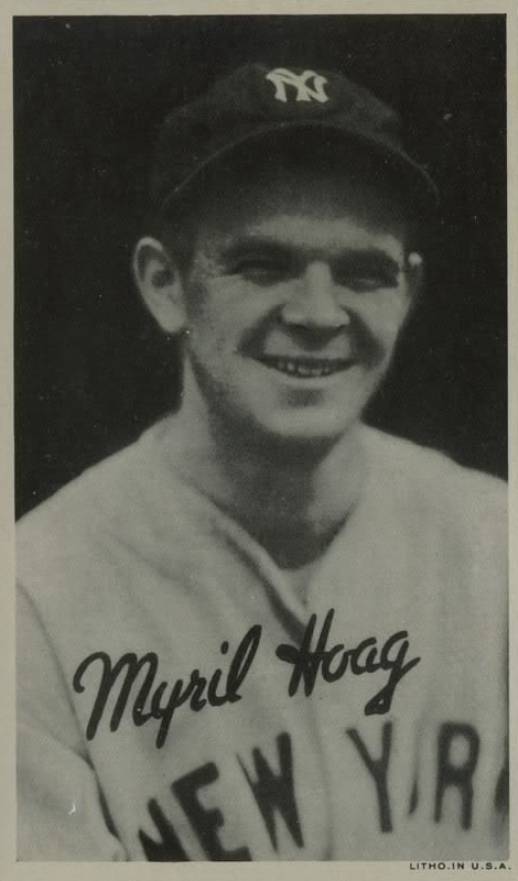 1936 Goudey Premiums-Type 1-Wide Pen Myril Hoag # Baseball Card