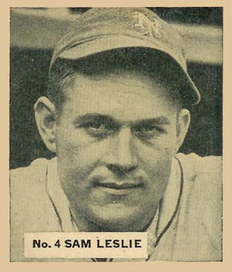 1936 Goudey World Wide Gum  Sam Leslie #4 Baseball Card