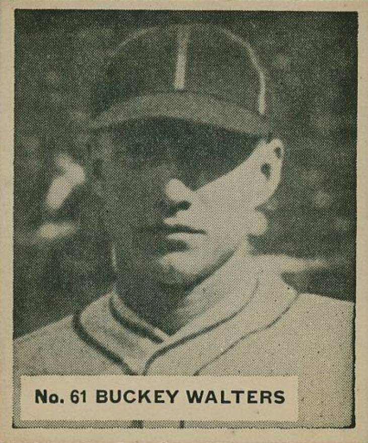 1936 Goudey World Wide Gum  Bucky Walters #61 Baseball Card